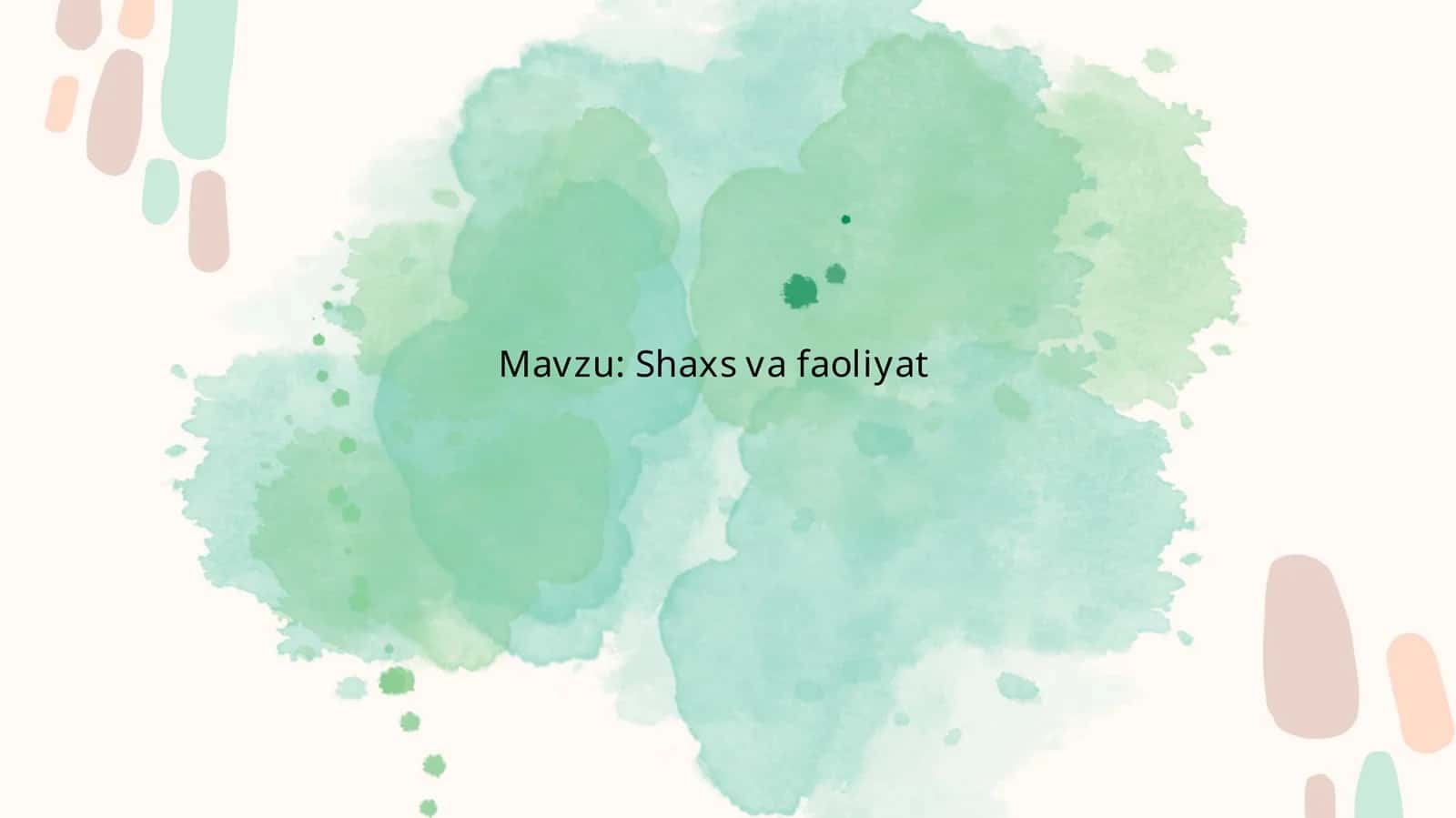 Shaxs faoliyat