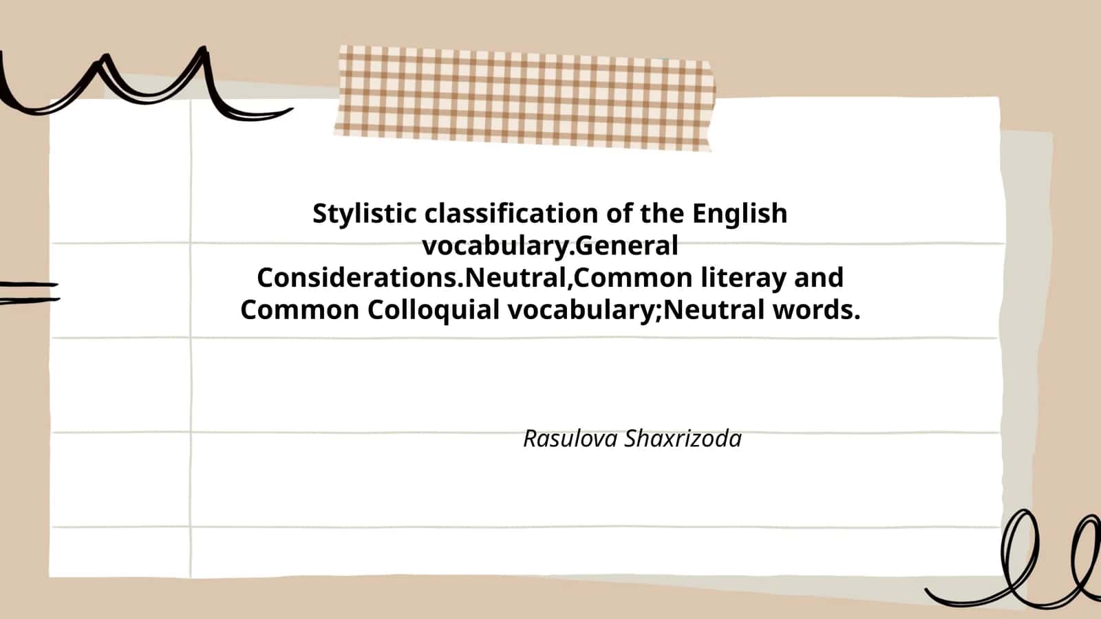 Stylistic classification of the English vocabulary