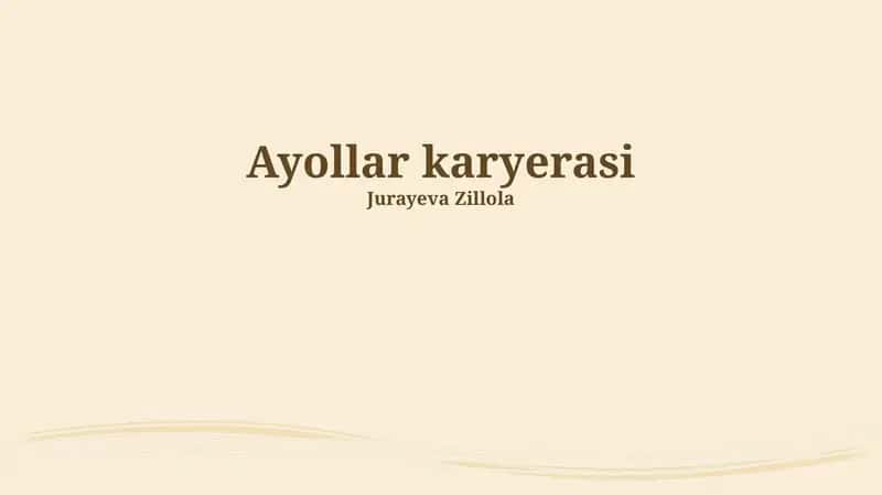 Ayollar karyerasi