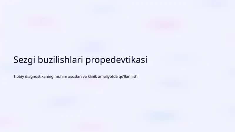 Sezgi buzilishlari propedevtikasi