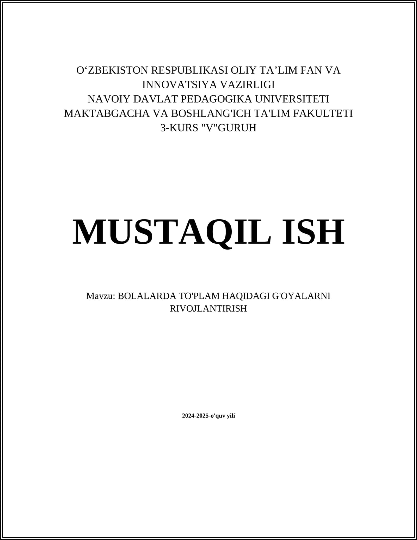 Matematik tushunchalari rivojlantirish