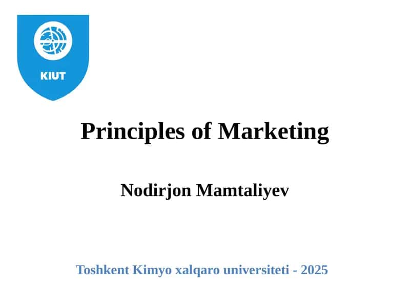 Principles of Marketing