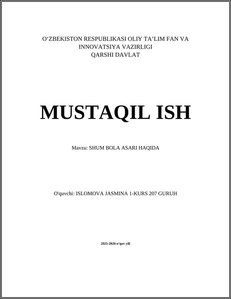 SHUM BOLA ASARI HAQIDA