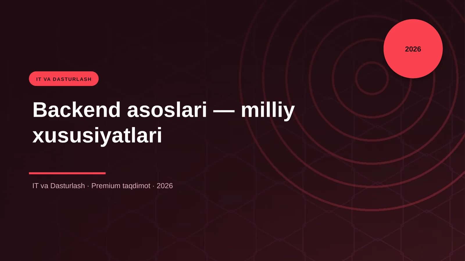 Backend asoslari — milliy xususiyatlari