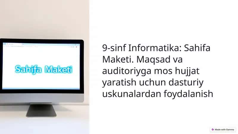 9-sinf Informatika:SahifaMaketi
