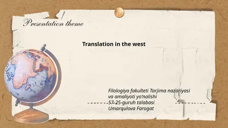 Translation in the west