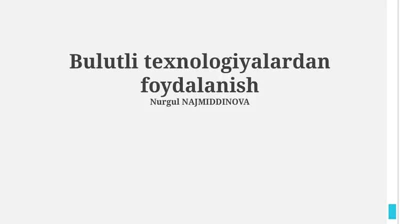 Bulut texnologiyalari: Asosiy tushunchalar va modellari