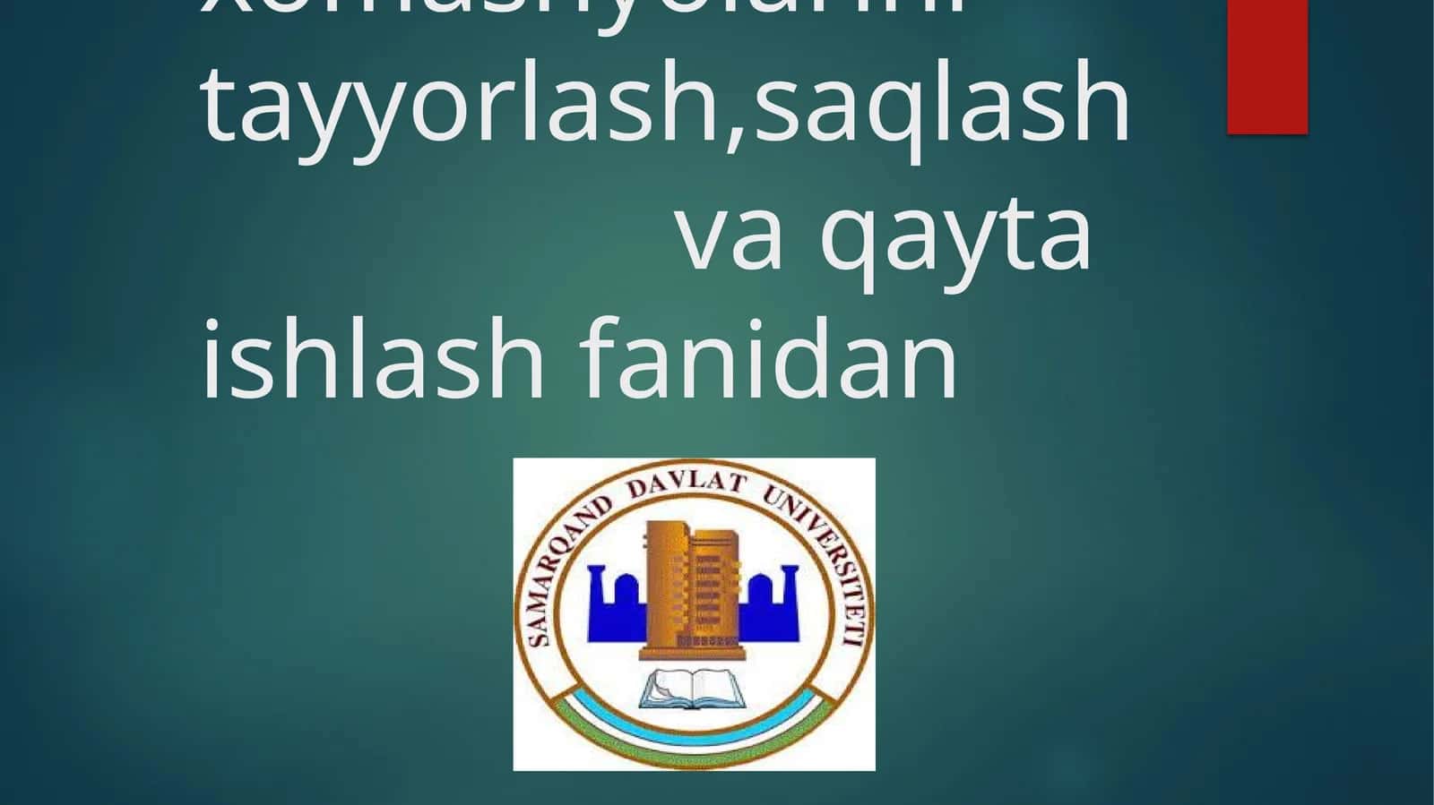 DORIVORXOM-ASHYO ZARARKUNANDALARI VA ULARGA QARSHI KURASH CHORA-TADBIRLARI
