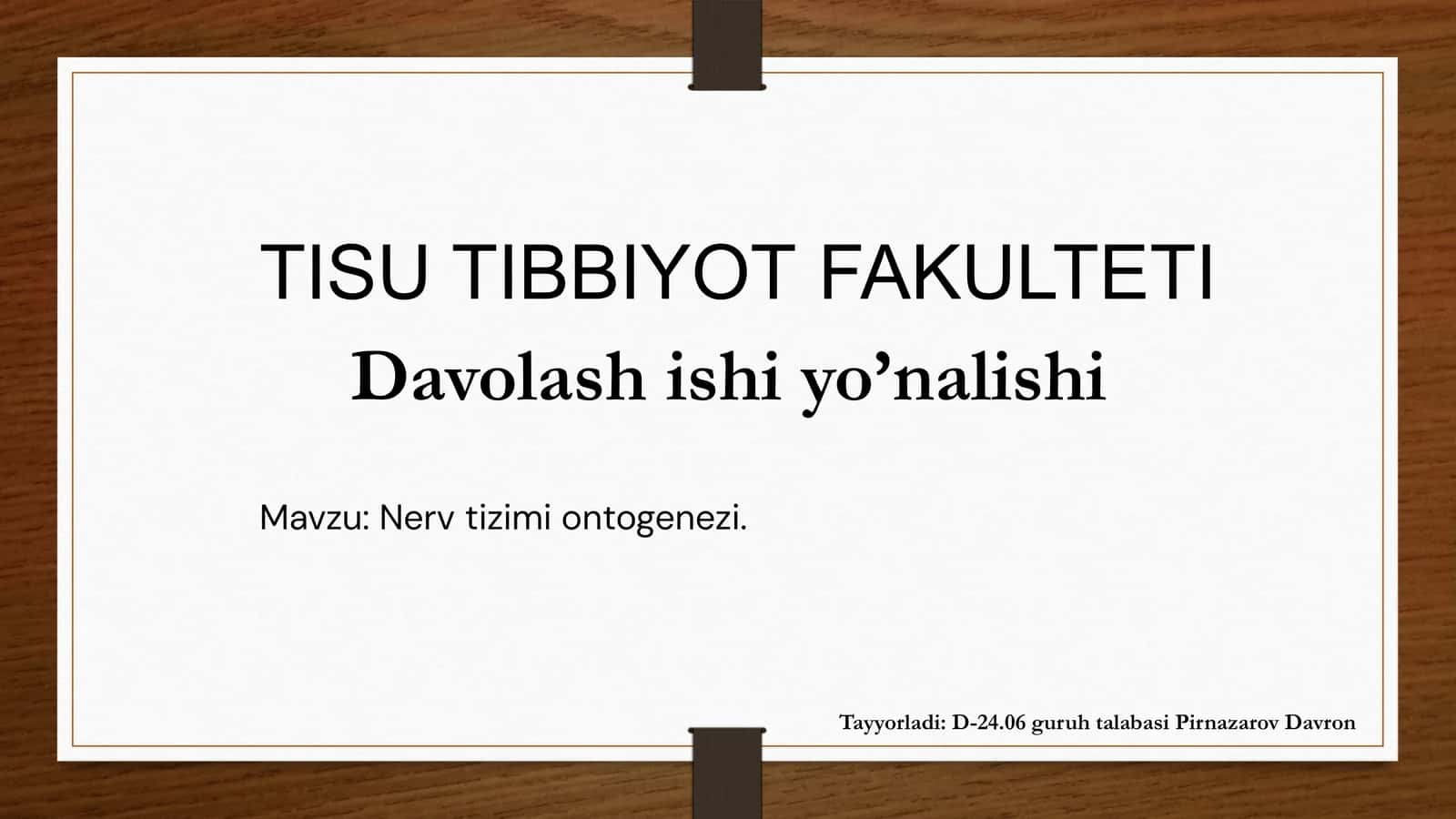 Nerv tizimi ontogenezi