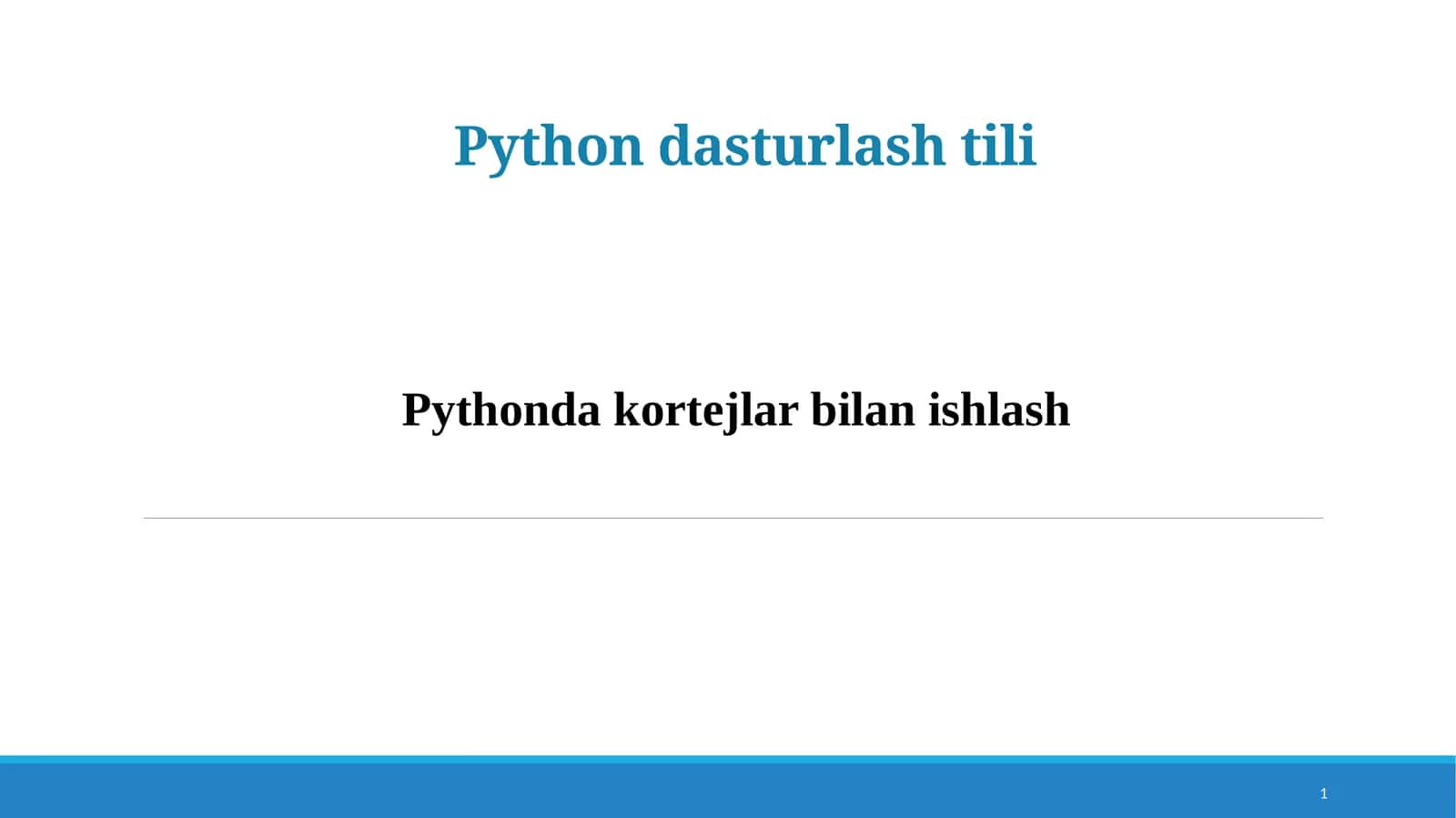 Pythonda kortejlar