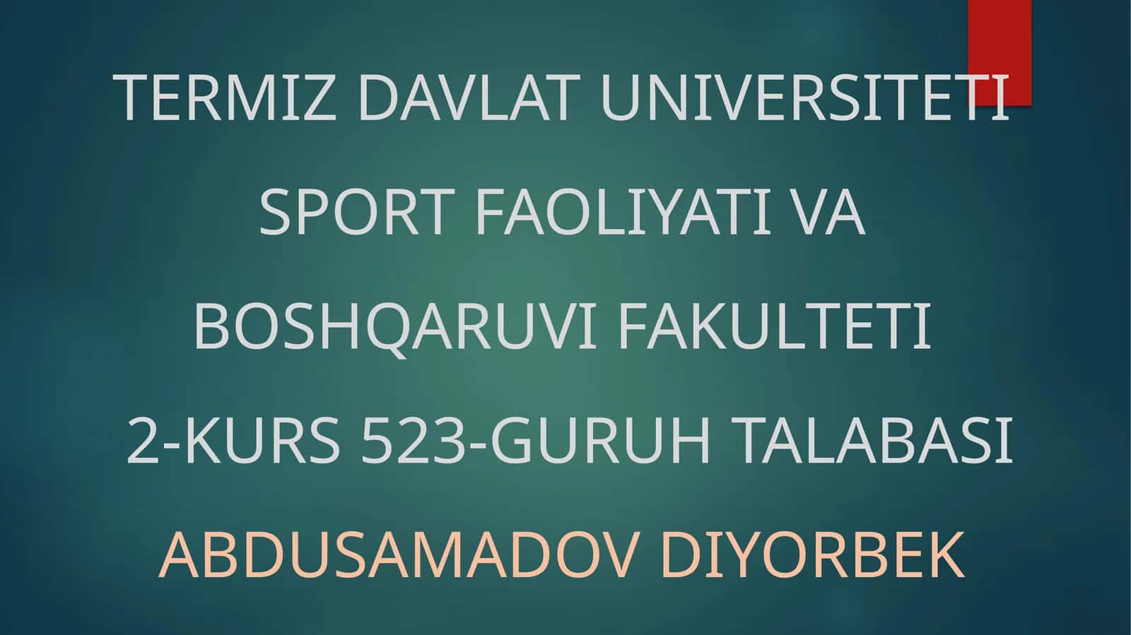 MAXSUS JISMONIY MASHG'ULOTLAR TIZIMI
