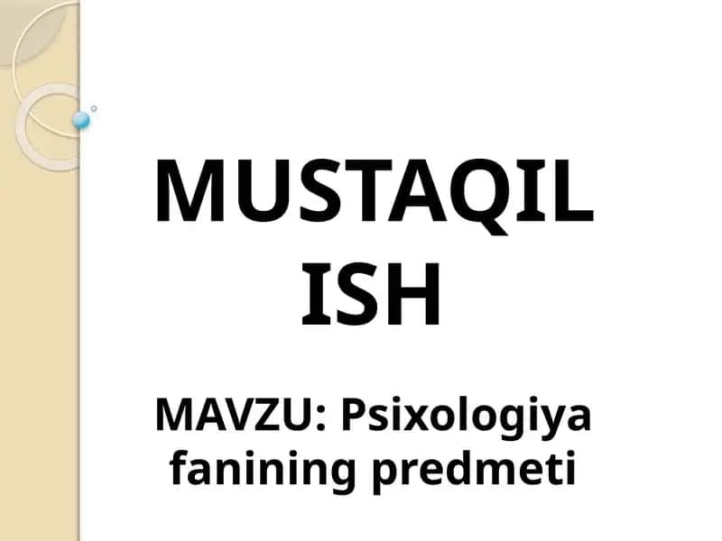 Psixologiyafanining predmeti