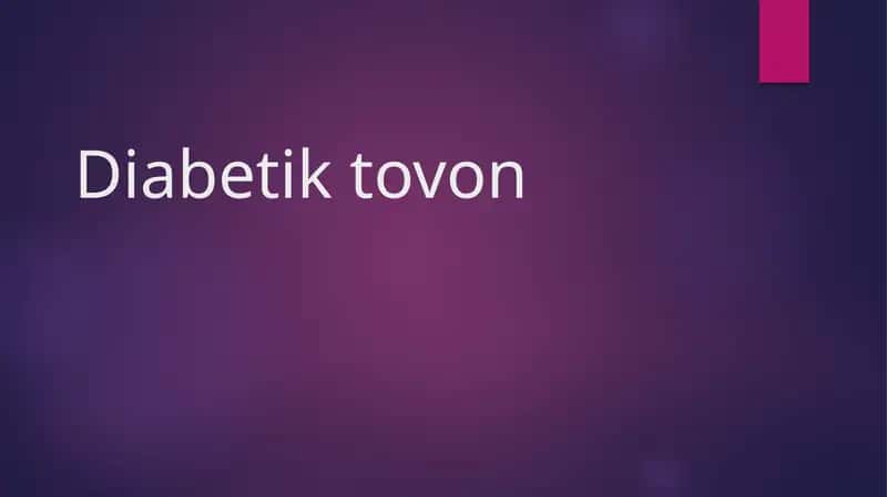 Diabetik tovon