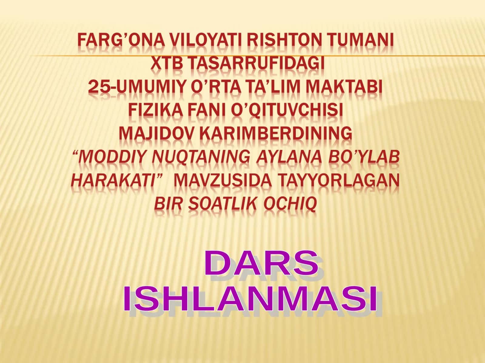 ISHLANMASI