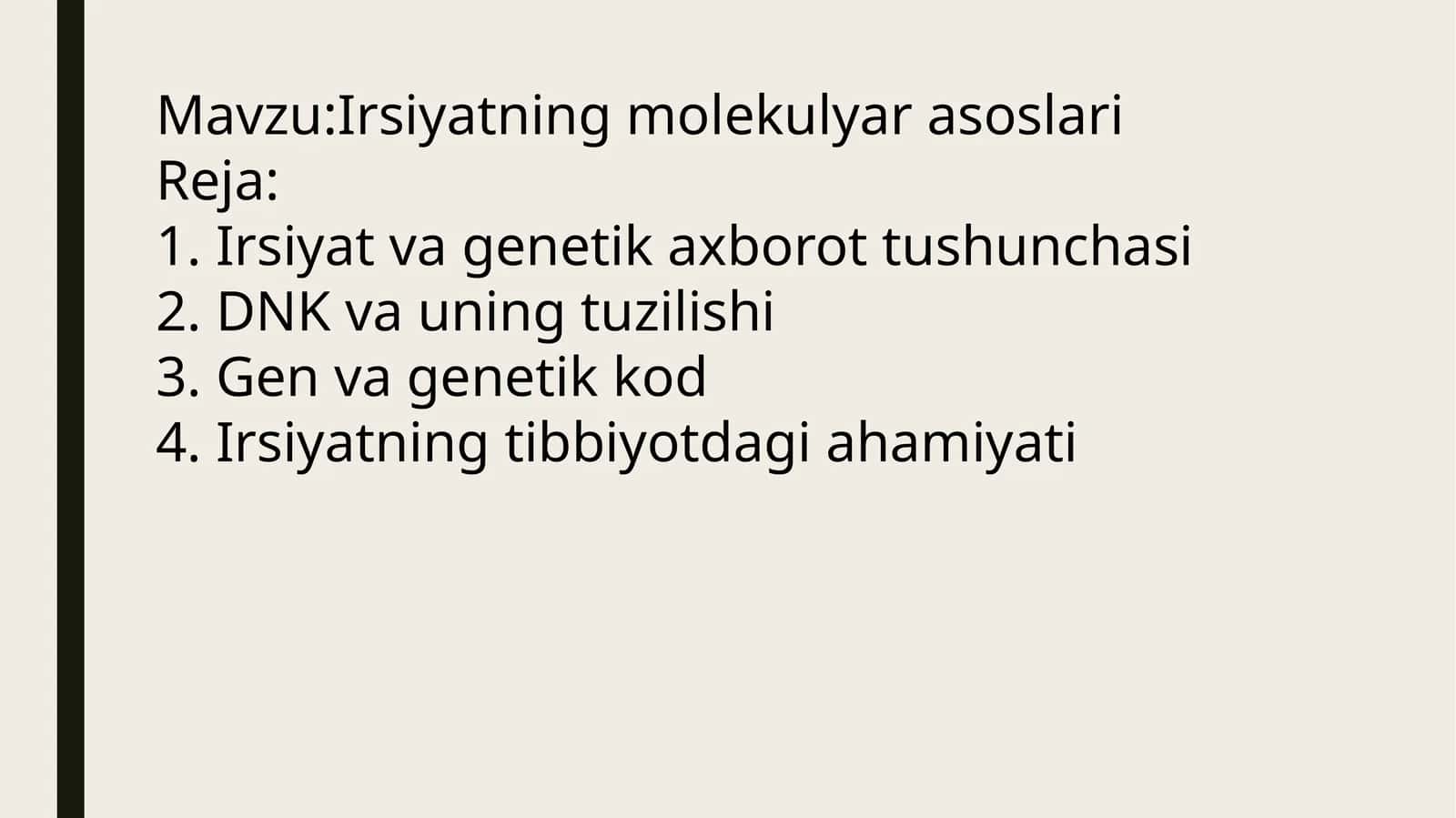 Irsiyatning molekulyar asosi