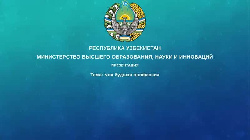 Моя будущая профессия