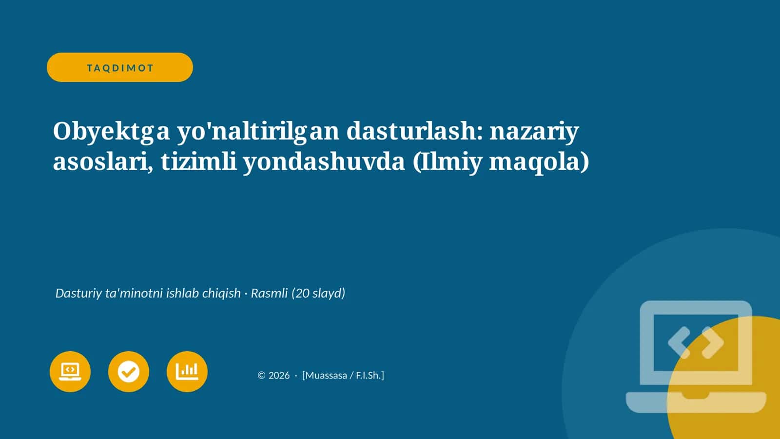 Obyektga yo'naltirilgan dasturlash: nazariy asoslari, tizimli yondashuvda
