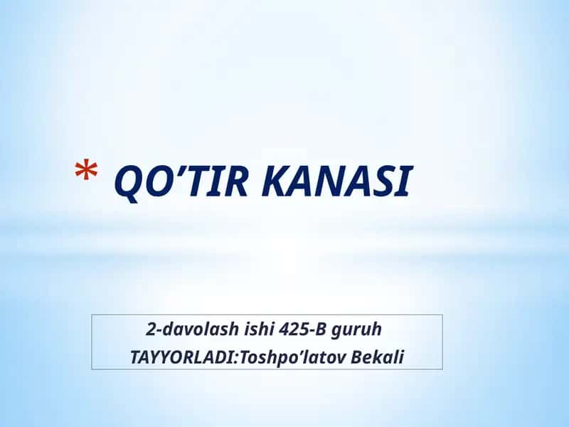 Qo’tir kanasi
