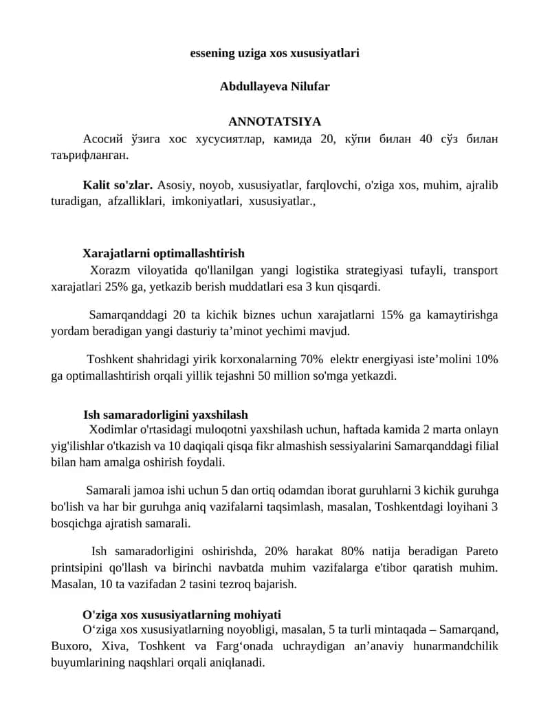 Xarajatlarni optimallashtirish