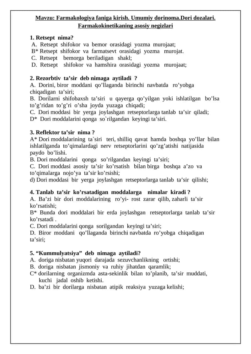 Farmakologiya faniga kirish