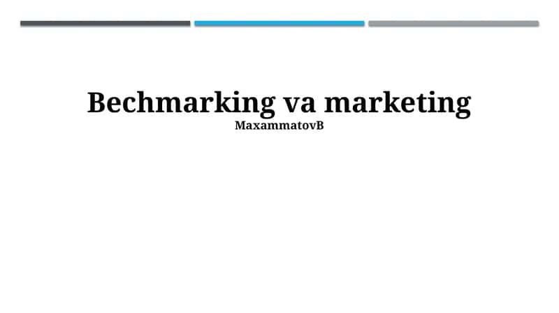 Benchmarking va marketing