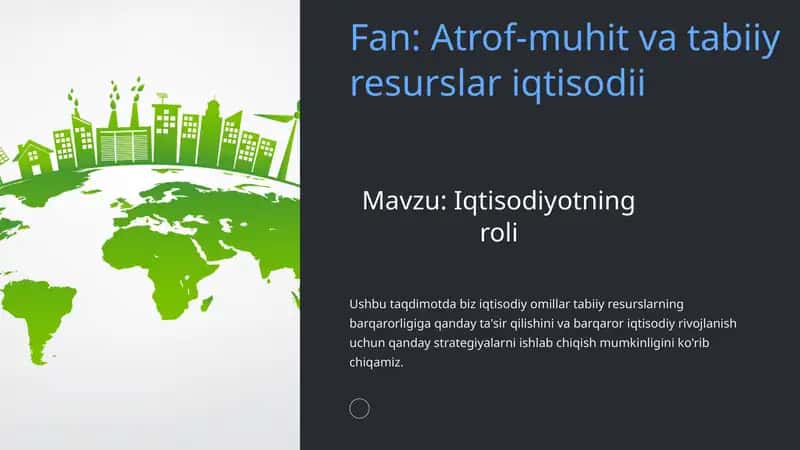 Atrof-muhit va tabiiy resurslar iqtisodiyoti