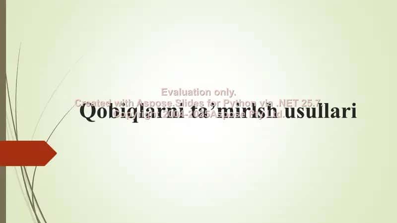 Qobiqlarni ta’mirlash usullari