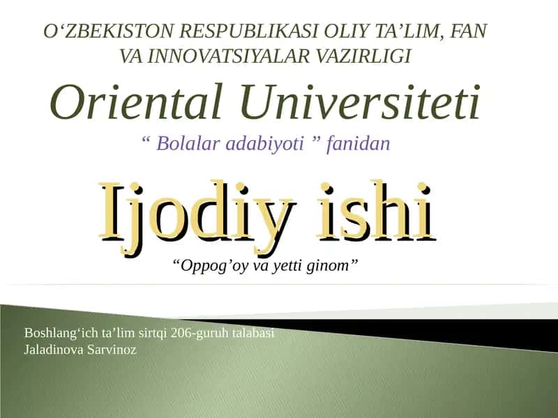 Oppog’oy va yetti ginom