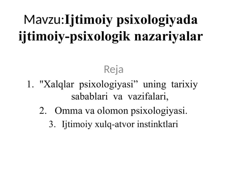 Ijtimoiypsixologiyada ijtimoiy-psixologik nazariyalar