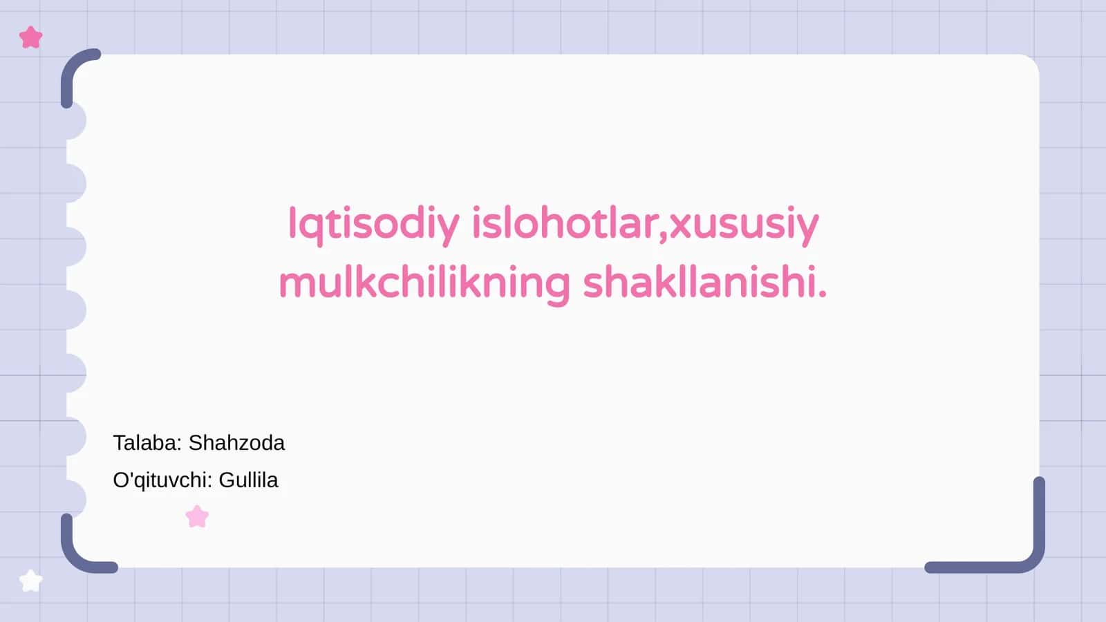 Iqtisodiy Islohotlar