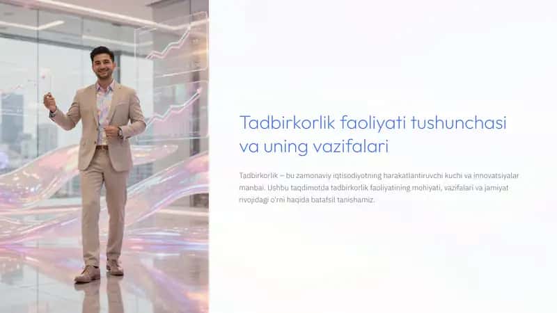 Tadbirkorlik faoliyati va uning vazifalari