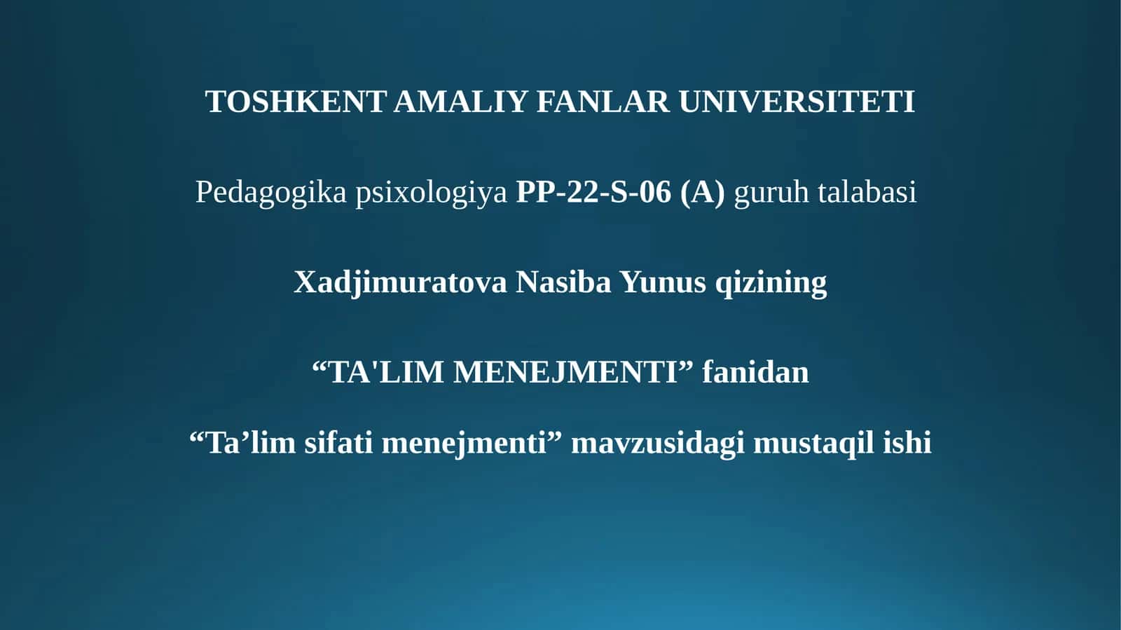 Ta'lim sifati menejmenti