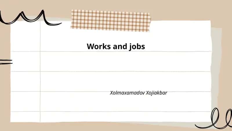 Ishlar va lavozimlar