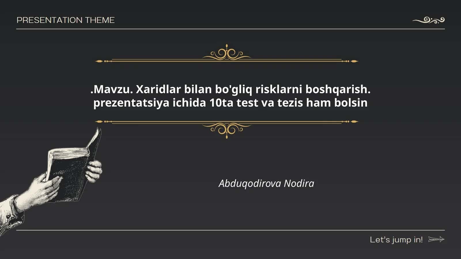 Xaridlar bilan bo'gliq risklarni boshqarish