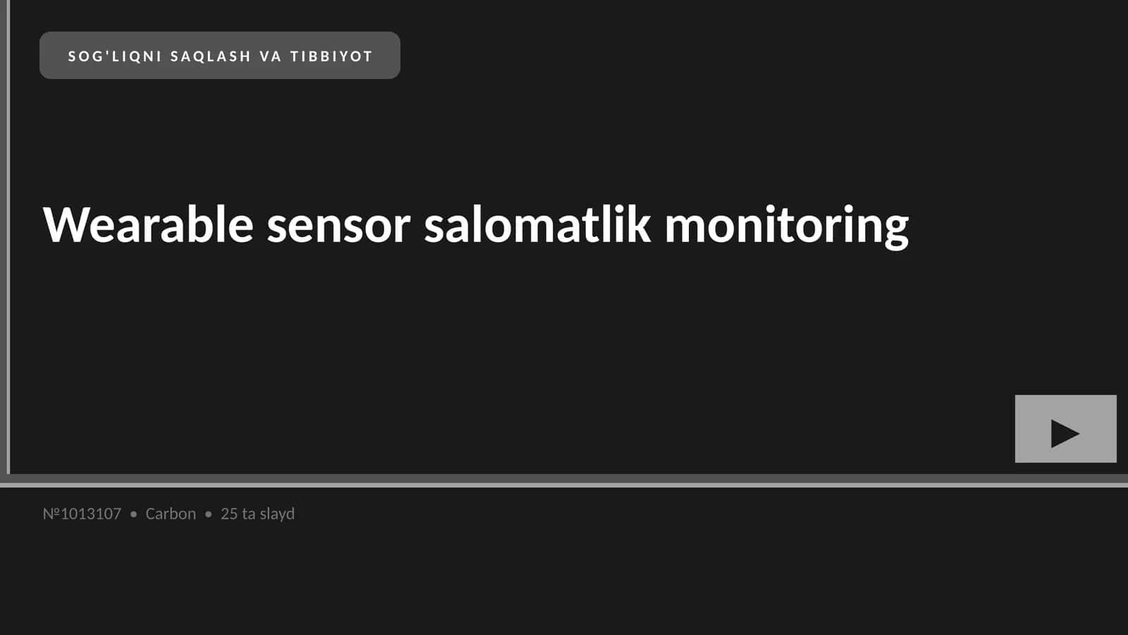 Wearable sensor salomatlik monitoring