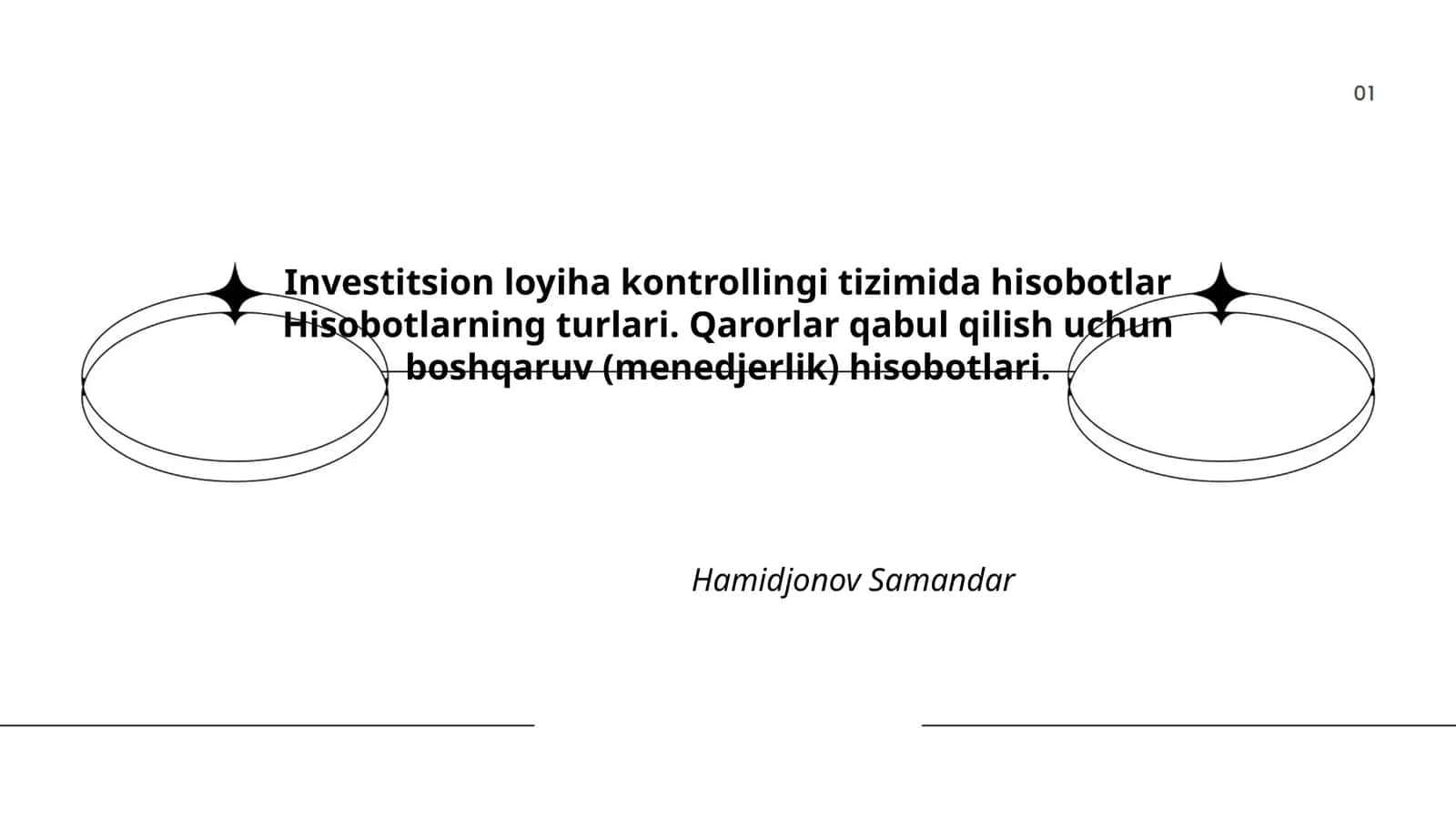 Investitsion loyiha kontrollingi tizimida hisobotlar