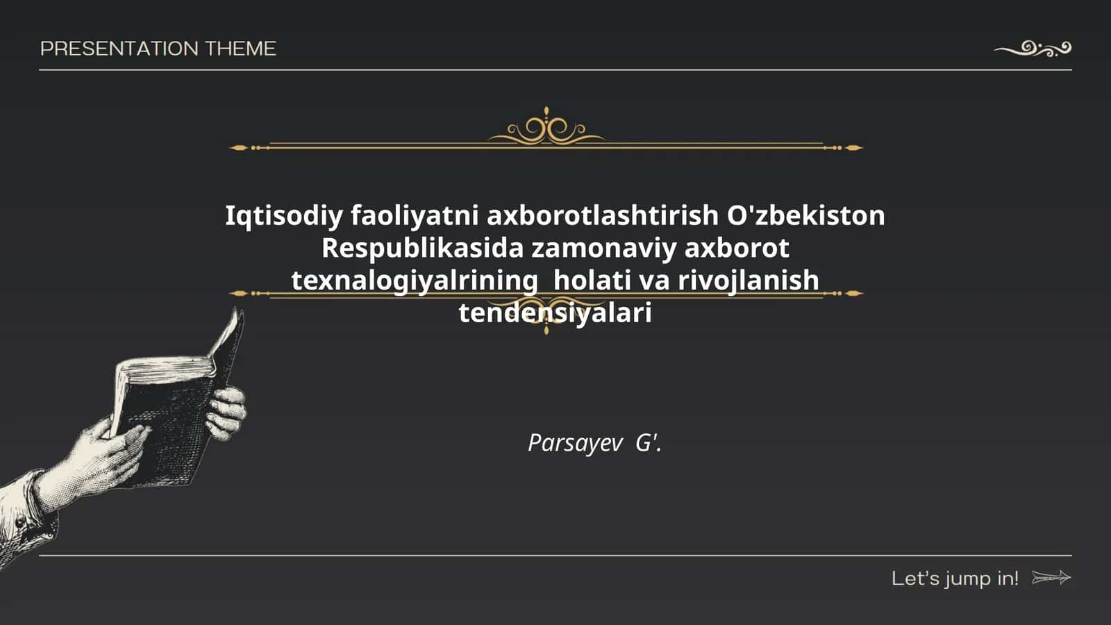 Iqtisodiy faoliyatni axborotlashtirish O'zbekiston Respublikasida zamonaviy axborot texnalogiyalrining holati va rivojlanish tendensiyalari