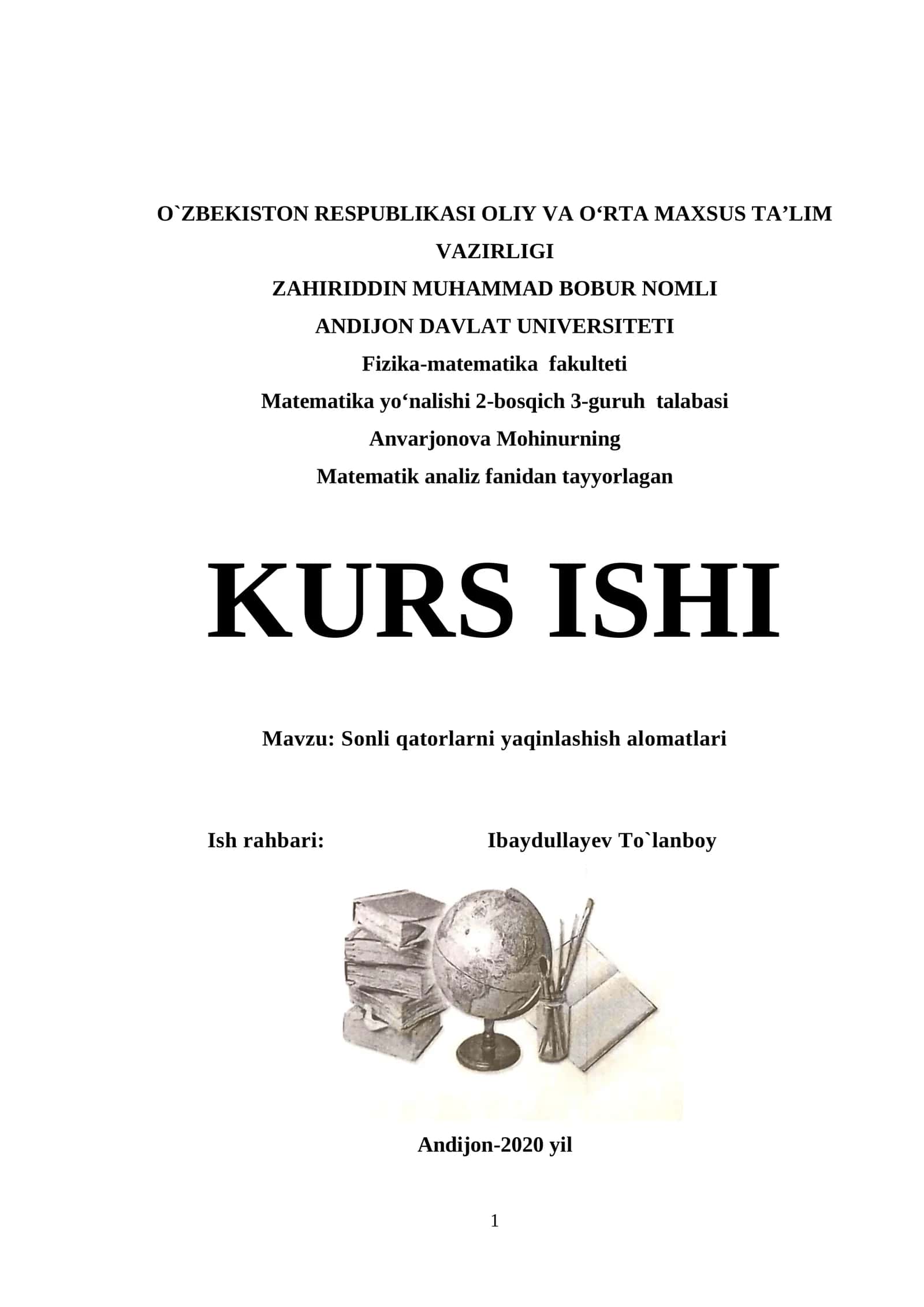 Sonli qatorlarni yaqinlashish alomatlari