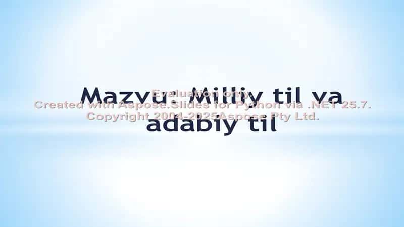 Milliy til va adabiy til