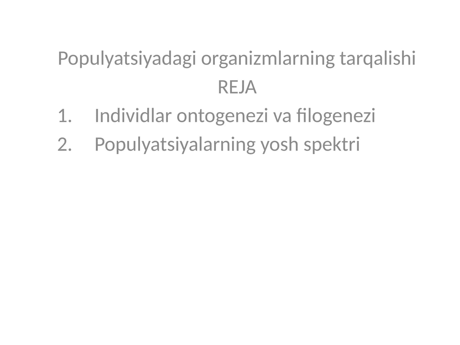 Populyatsiyadagi organizmlarning tarqalishi