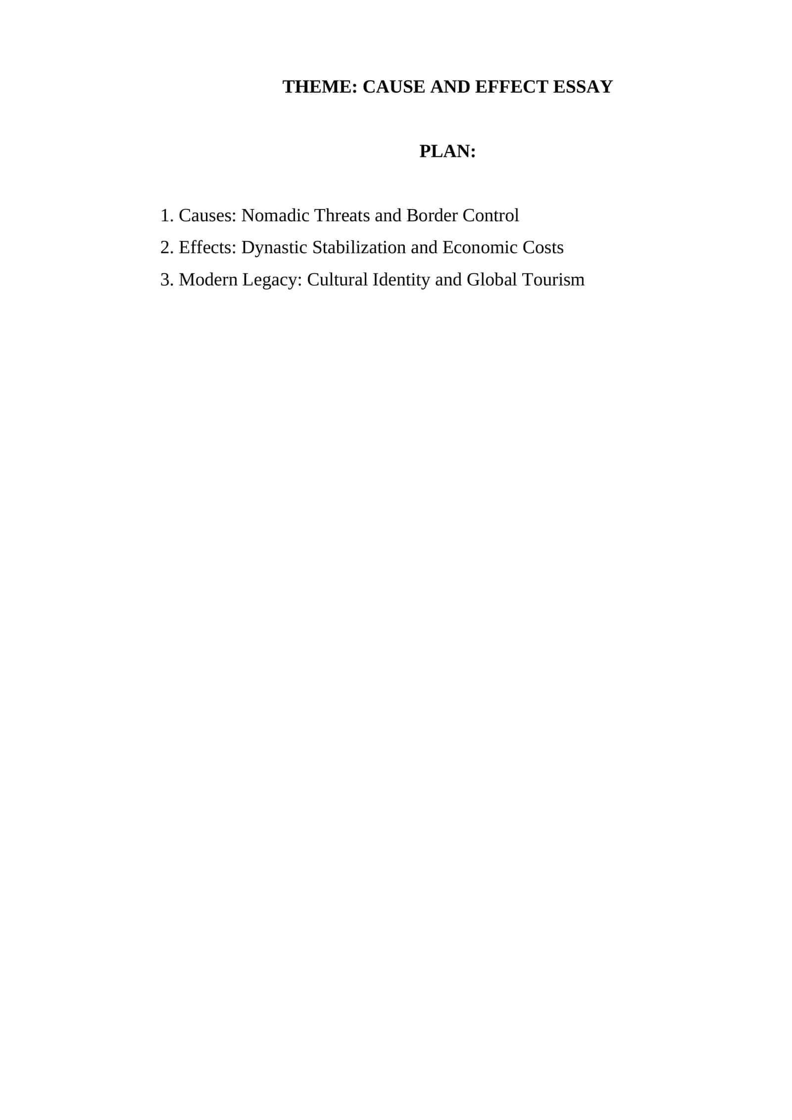 CAUSE AND EFFECT ESSAY