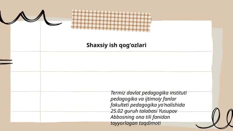 Shaxsiy ish qogʻozlari