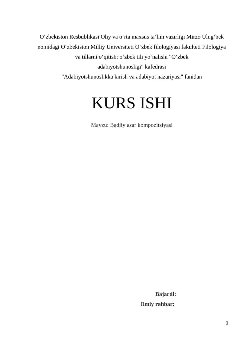 Badiiy asar kompozitsiyasi