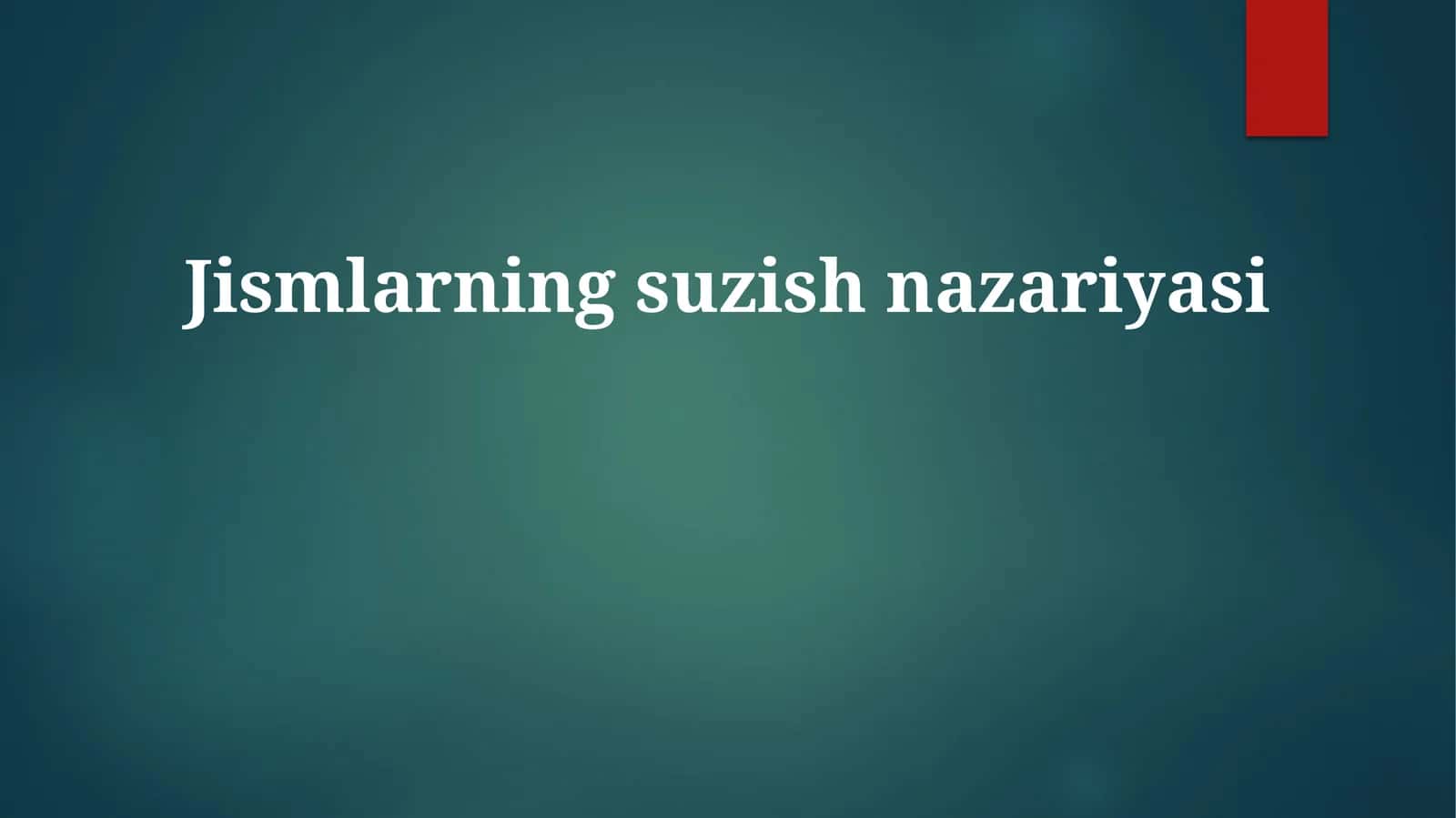 Jismlarning suzish nazariyasi