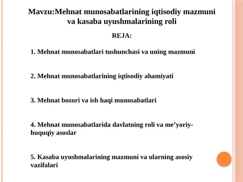 Mehnat munosabatlari