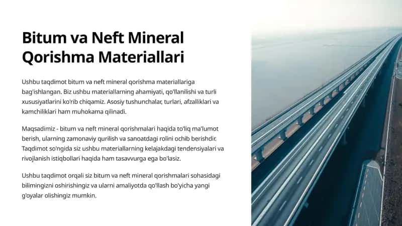 Bitum va Neft Mineral Qorishma Materiallari