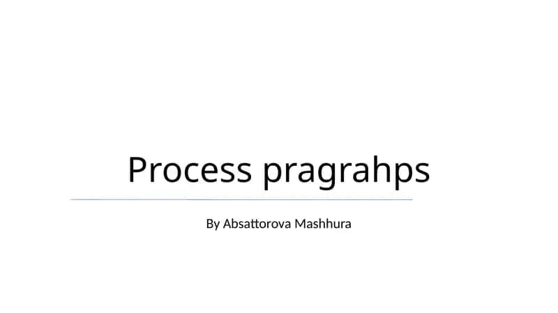 Process pragrahps