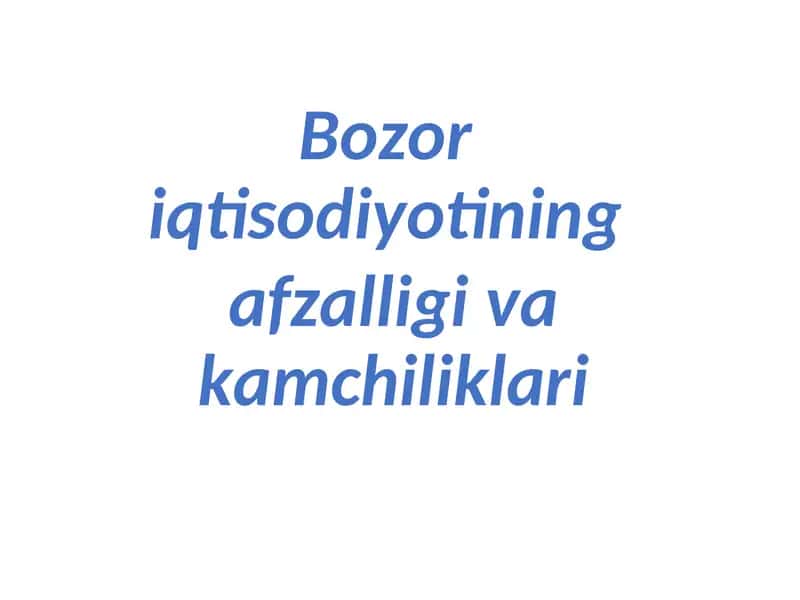Bozor iqtisodiyoti