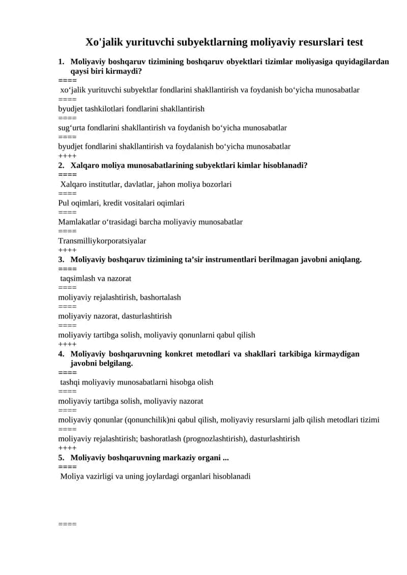 Moliyaviy boshqaruv tizimi