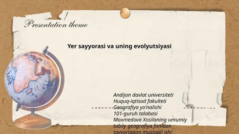 Yer sayyorasi va uning evolyutsiyasi